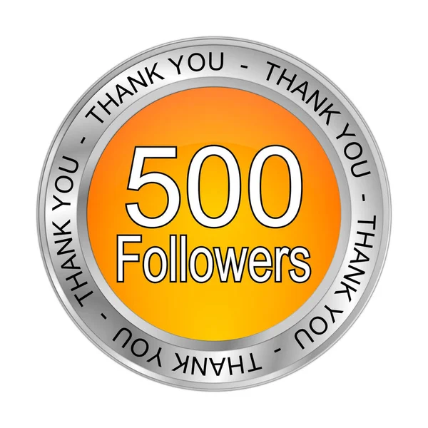 Oranžová 500 Následovníci Děkujeme Ilustrace — Stock fotografie