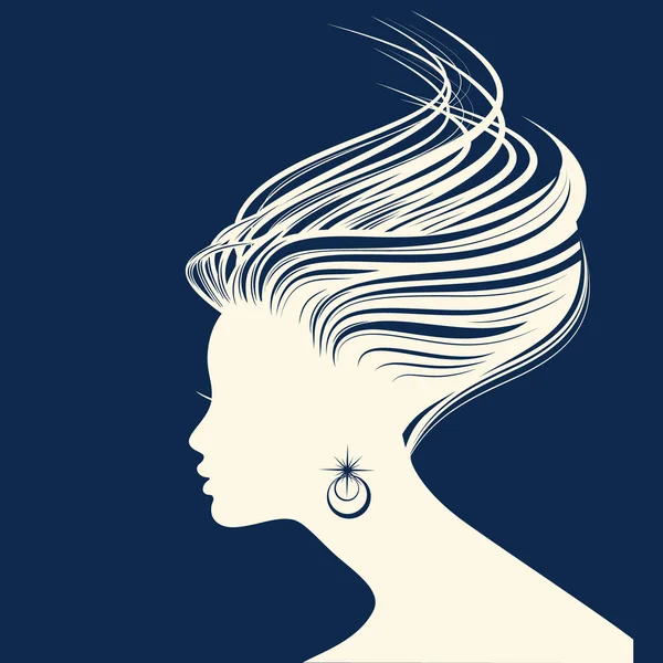 Woman Hair style Silhouette — Stock Vector