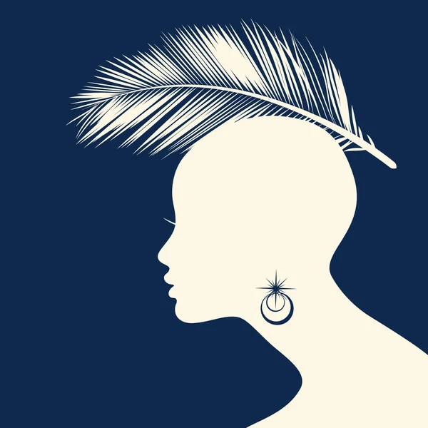 Mujer Estilo de pelo Silueta — Vector de stock