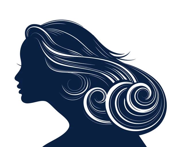 Woman Hair style silhouette — Stock Vector