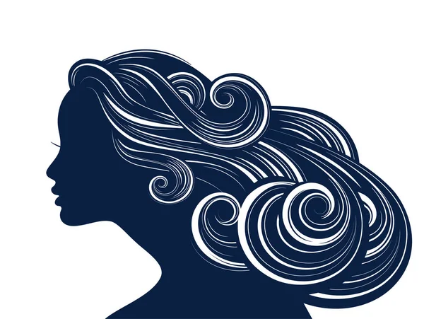 Woman Hair style silhouette — Stock Vector