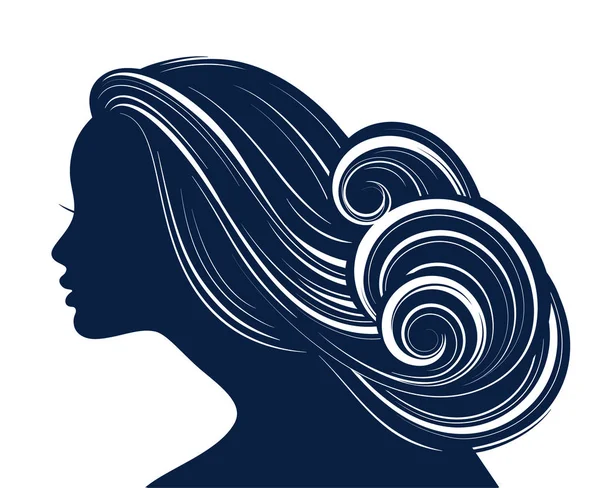 Femme Style de cheveux Silhouette — Image vectorielle