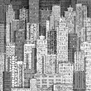 Cityscape bina çizgi resimleri vektör çizim
