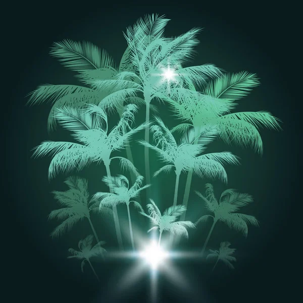 热带棕榈树，矢量插画背景 — 图库矢量图片