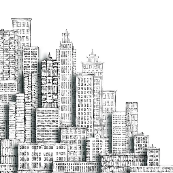 City landmark. Hand-drawn bakcgound. — Stock Photo, Image