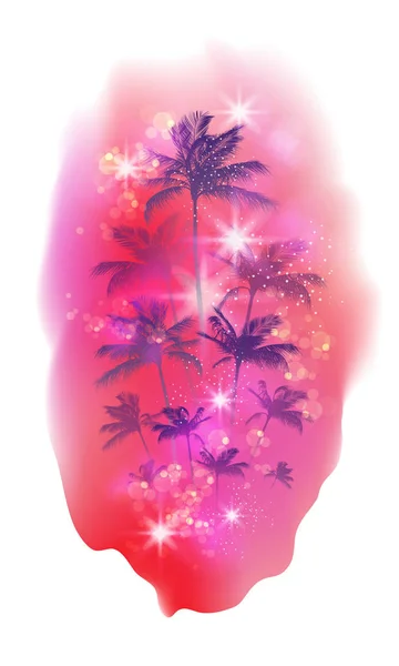 Tropische achtergrond met Palm Tree - vectorillustratie — Stockvector