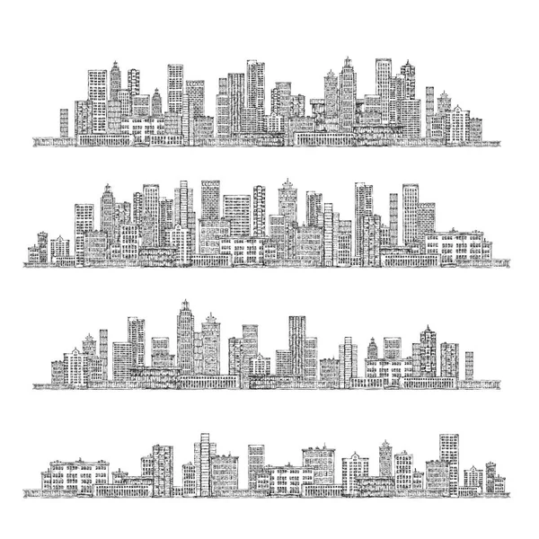 Skyline de la ciudad. ilustración dibujada a mano — Foto de Stock