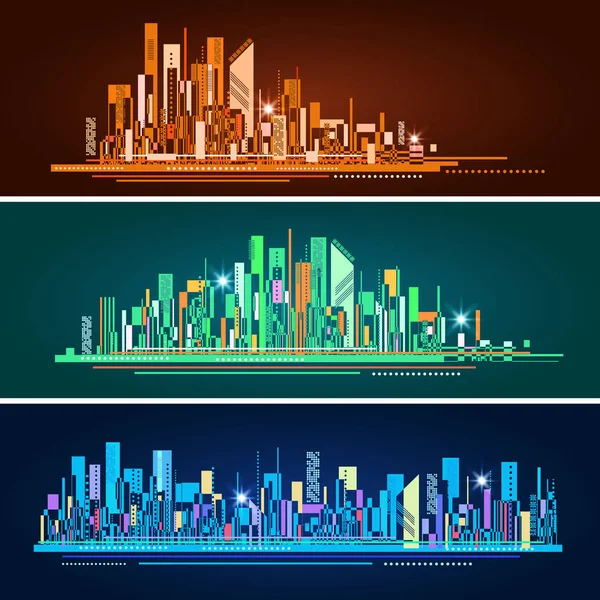 Horizonte de la ciudad abstracta, ilustración de vectores — Vector de stock