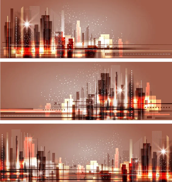 Skyline noite cidade, ilustração vetorial — Vetor de Stock