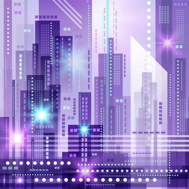 Soyut modern cityscape, vektör çizim