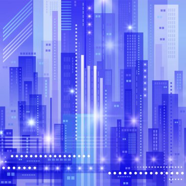 Soyut modern cityscape, vektör çizim