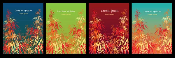Set di sfondo vettoriale di bambù. per etichetta, cartolina, decorazione, banner, invito, pubblicità, stampe, poster, etichetta, imballaggio — Vettoriale Stock