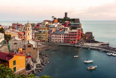  Panoramik, Vernazza - İtalya, cinque Terre'nin