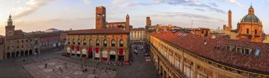 Panoramic view of piazza Maggiore - Bologna clipart