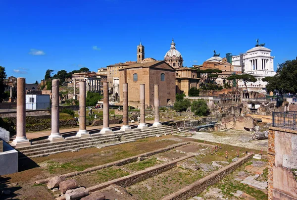 Panoramik Manzaralı Imperial Forum Roma Talya — Stok fotoğraf