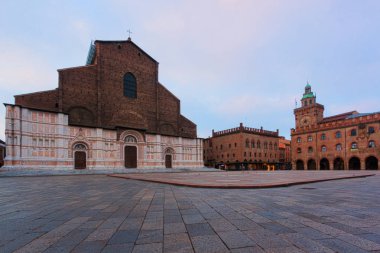 A panoramic view of main square - bologna, italy	 clipart