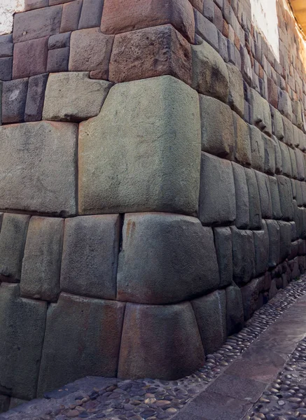 Famoso Muro Pietra Inca Dodici Lati Sulle Strade Cusco Perù — Foto Stock