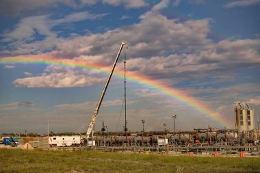Rainbow Over a Crane clipart