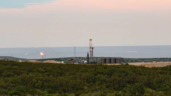 Permian Drilling Rig Sunset — Stock Photo, Image