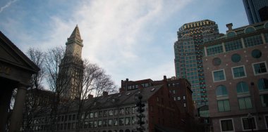 Boston gökyüzü bulutlu yaz gününde, Massachusetts, Usa