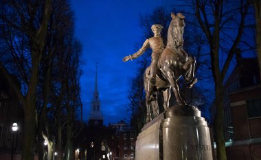 Boston Massachusetts 'te Paul Revere Heykeli