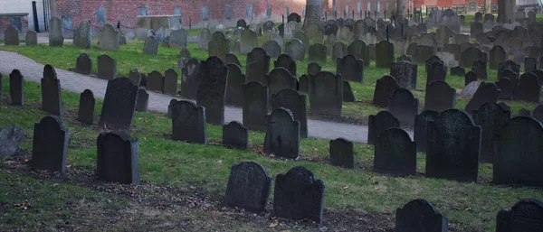 Boston cemitério foto panorama antigo. Massachusetts, EUA — Fotografia de Stock
