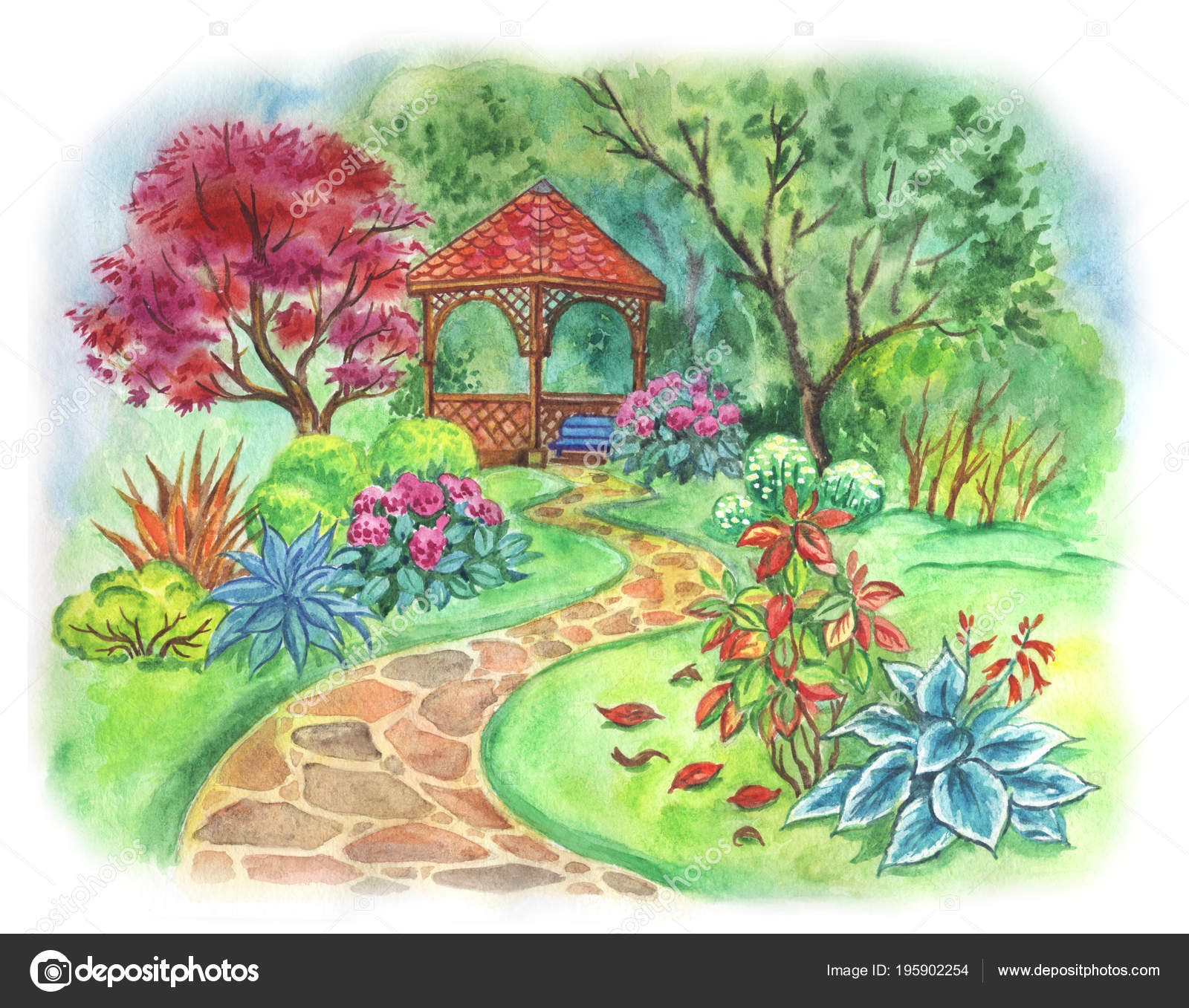 Blank landscape garden scene with many trees illustration Stock Vector  Image & Art - Alamy