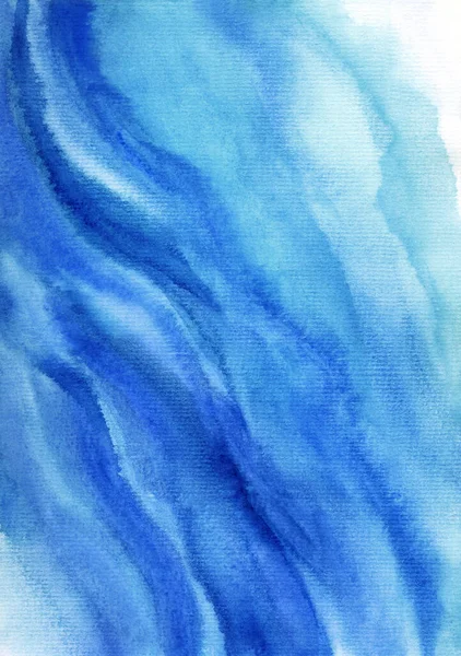 Abstrakcyjne Malarstwo Akwarelowe Odcieniach Niebieskich Obrazem Fali Morskiej Lub Wodospadu — Zdjęcie stockowe