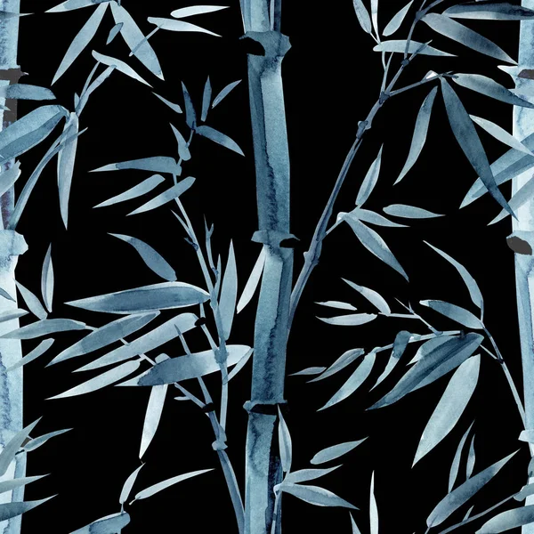 Bamboo seamless pattern on a white background, watercolor illustration. Print for fabric, background for various designs.