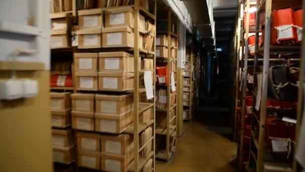 Nel Deposito Dell Archivio Storico — Video Stock