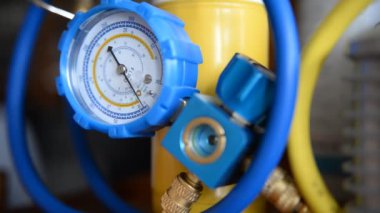 Hvac Tamiri Kapalı Vakum pompası, basınç göstergesi, buzdolabı onarımı ve montajı için manifold, klimalar, havalandırma, ısıtma