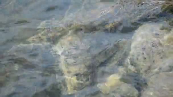 Eau, rive rocheuse du lac, vague calme, paysage 