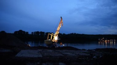 Baraj, inşaat, nehir, gezinti güvertesi, sahil, vinç