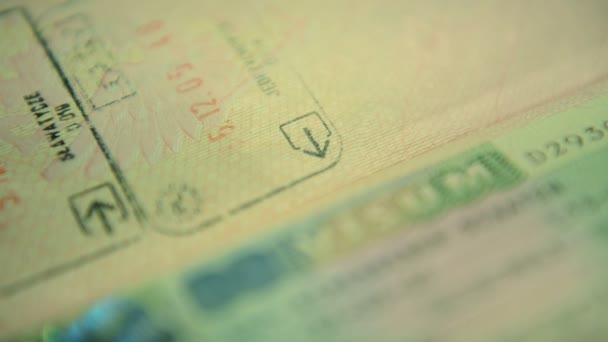 Europa Schengen Visado Emigración Turismo Pasaporte Control Fronterizo Control Fronterizo — Vídeos de Stock