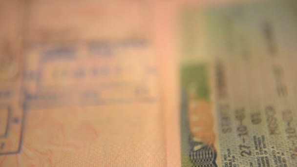 Reisepass Grenzkontrolle Grenzkontrolle Europa Schengen Visum Auswanderung Tourismus — Stockvideo