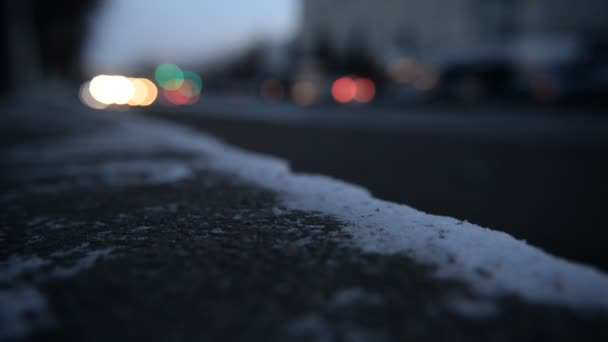 Noite Tráfego Automóvel Rodovia Cidade — Vídeo de Stock