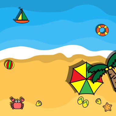 Yaz tatil kavramı yaz öğelerle Beach'te tatil