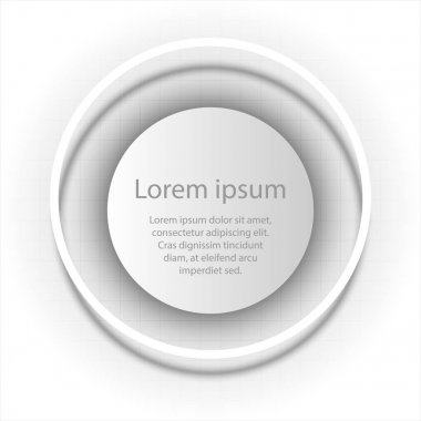 Web sitesi tanıtım kapak poster vektör tasarım Infographic illüstrasyon kavramı için daire ringde 3d daire basit beyaz kağıt