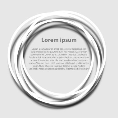 Web sitesi tanıtım kapak poster vektör tasarım Infographic illüstrasyon kavramı için gri arka plan üzerinde birden çok basit beyaz 3d yüzük daireler