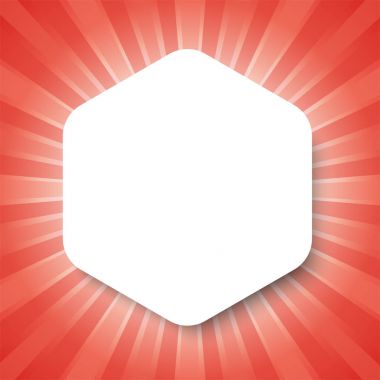 Başlangıç veri bloğu kavramı ile kırmızı arka plan üzerinde beyaz altıgen şablonu