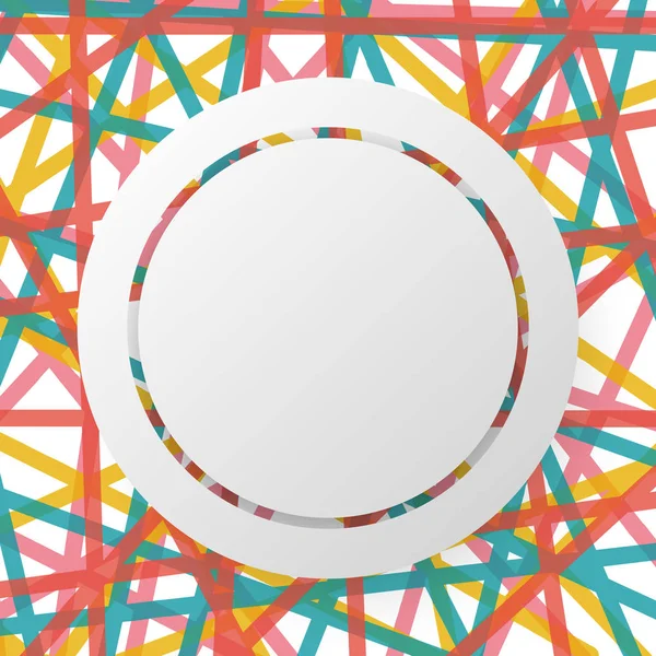 Bordo cerchio bianco e bordo sulla linea colorata disegno astratto concetto di sfondo — Vettoriale Stock