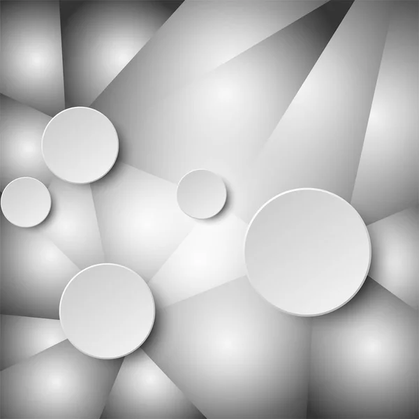 3d bianco carta cerchio etichetta su mosaico grigio astratto disegno di sfondo concetto — Vettoriale Stock