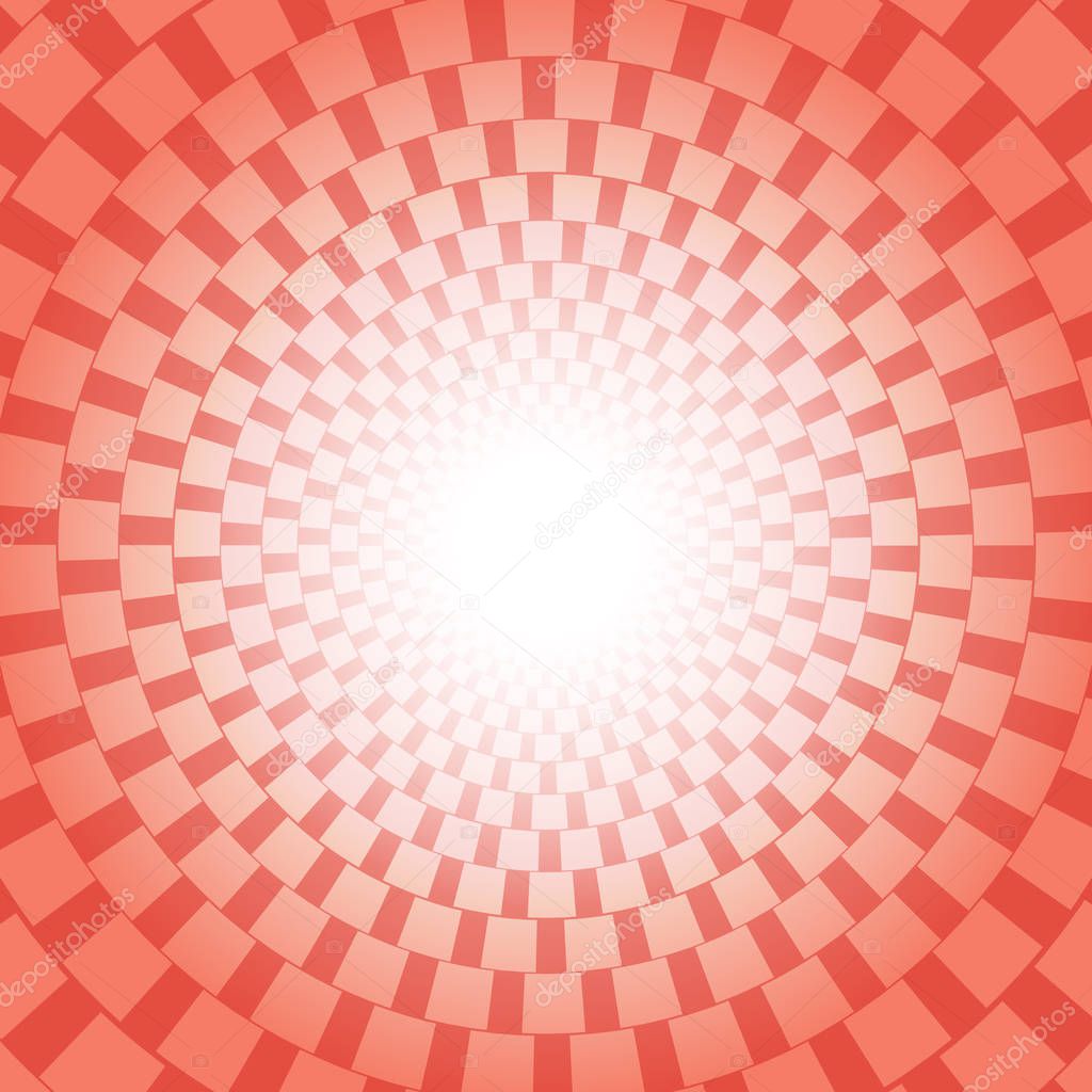 Red checkered pattern with sun burst vector design for abstract background concept