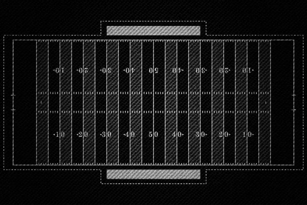 Realistische schwarze Denim-Textur des American Football Feld Element Vektor Illustration Design-Konzept — Stockvektor