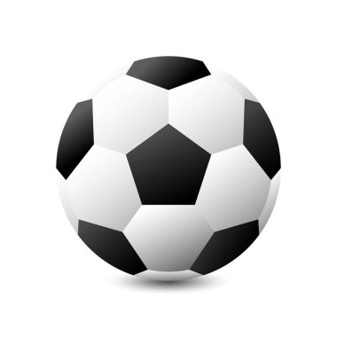 İzole futbol topu veya futbol beyaz arka plan 3d vektör grafik tasarım kavramı üzerinde