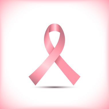 Beyaz arka plan simge vektör grafik tasarım üzerinde izole pembe farkındalık şerit
