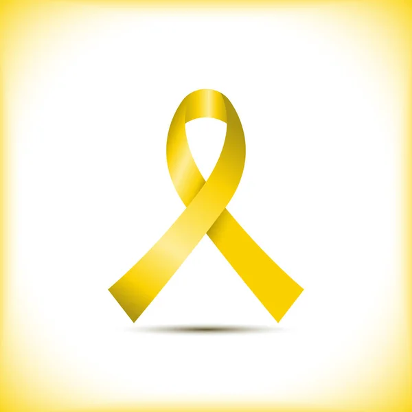 Yellow awareness ribbon isolated on white background icon vector graphic design — Stock Vector