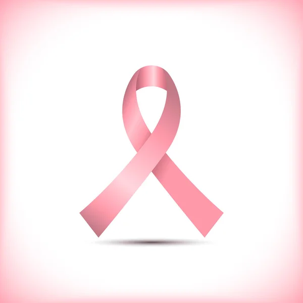 Pink awareness ribbon isolated on white background icon vector graphic design — Stock Vector