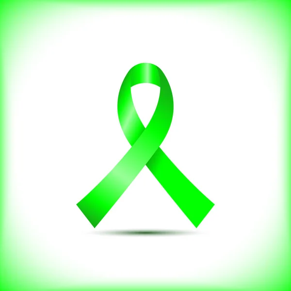 Cinta de conciencia verde lima aislado en el diseño gráfico icono de fondo blanco vector — Archivo Imágenes Vectoriales