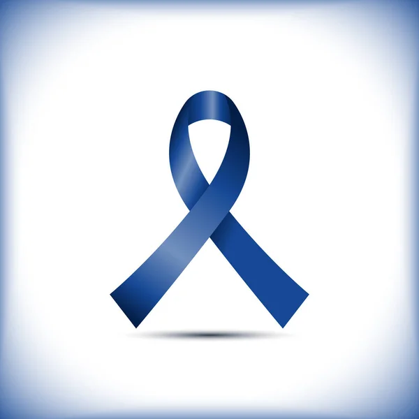 Blå awareness ribbon isolerad på vit bakgrund ikon vektor grafisk design — Stock vektor